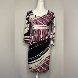 Melissa Paige Pink/ Black Abstract Design Dress Size Small
